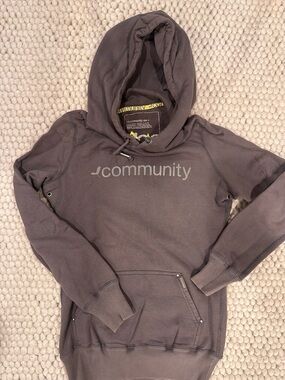 Community Women's Charcoal Gray Hoodie Sweatshirt
